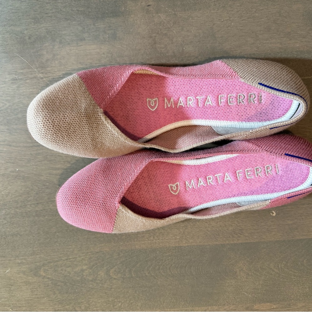 Rothy’s Women's Pink and Tan Shoes Marta ferri - Picture 2 of 7